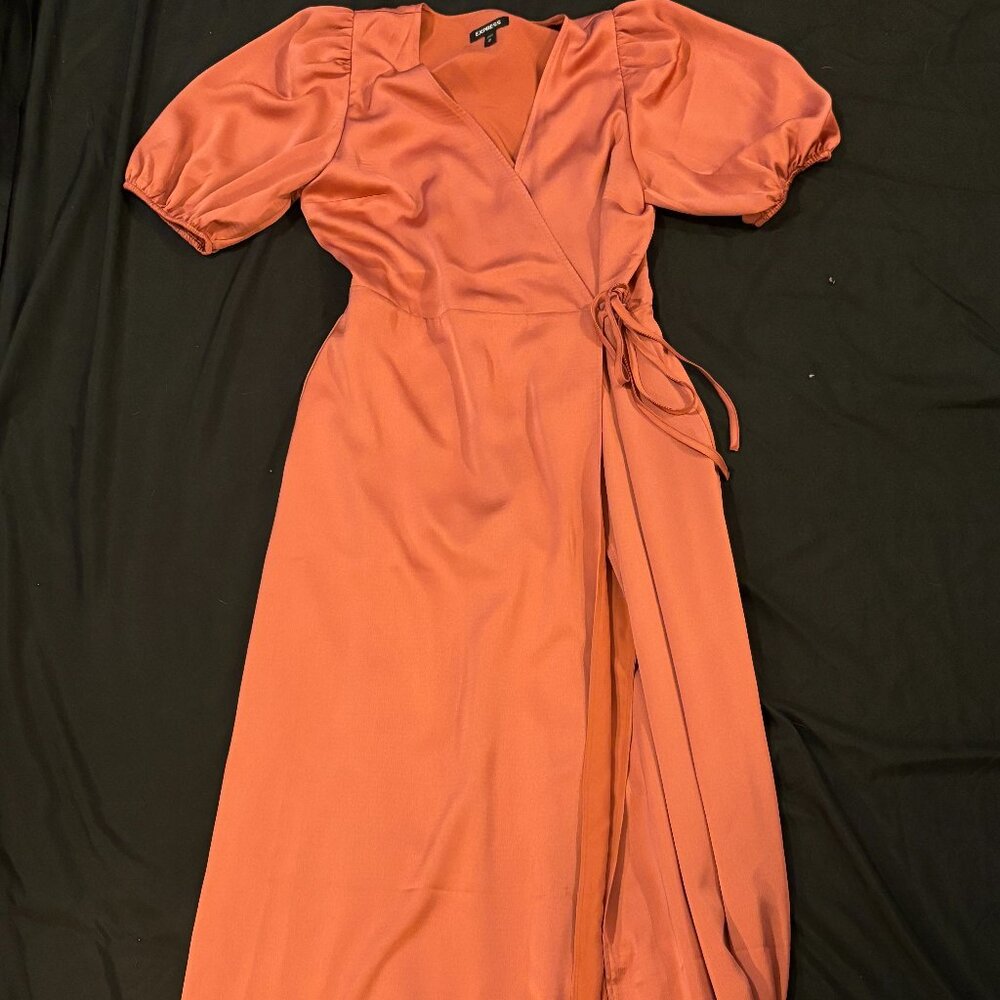 Express Satin Maxi Tie Dress (size M)